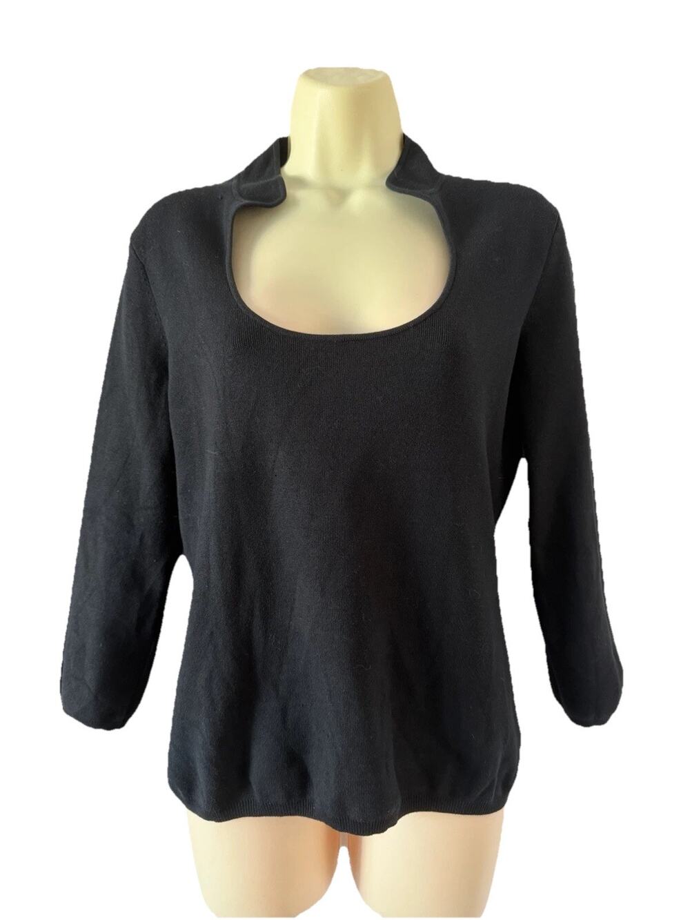 Sculpture Silk Vintage Black Silk Blend Sweater Woman’s Size Large Classic